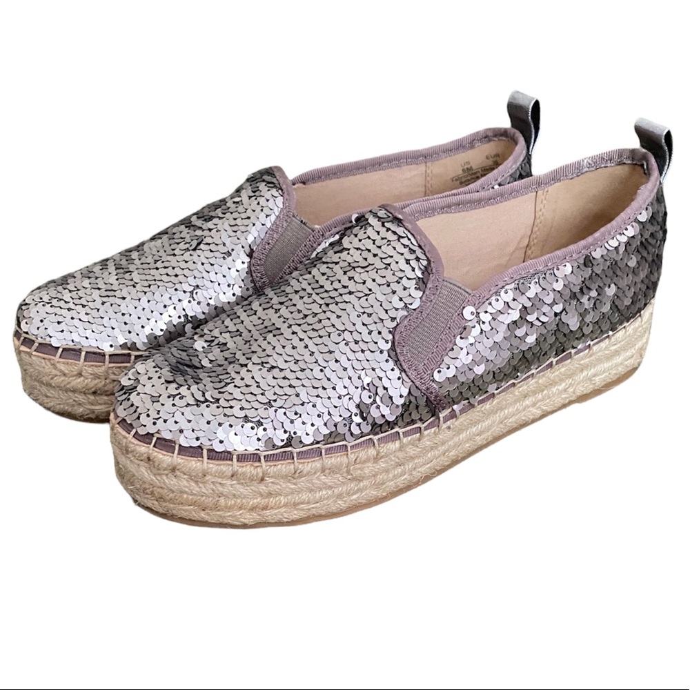 Sam Edelman Silver Sequin Espadrilles